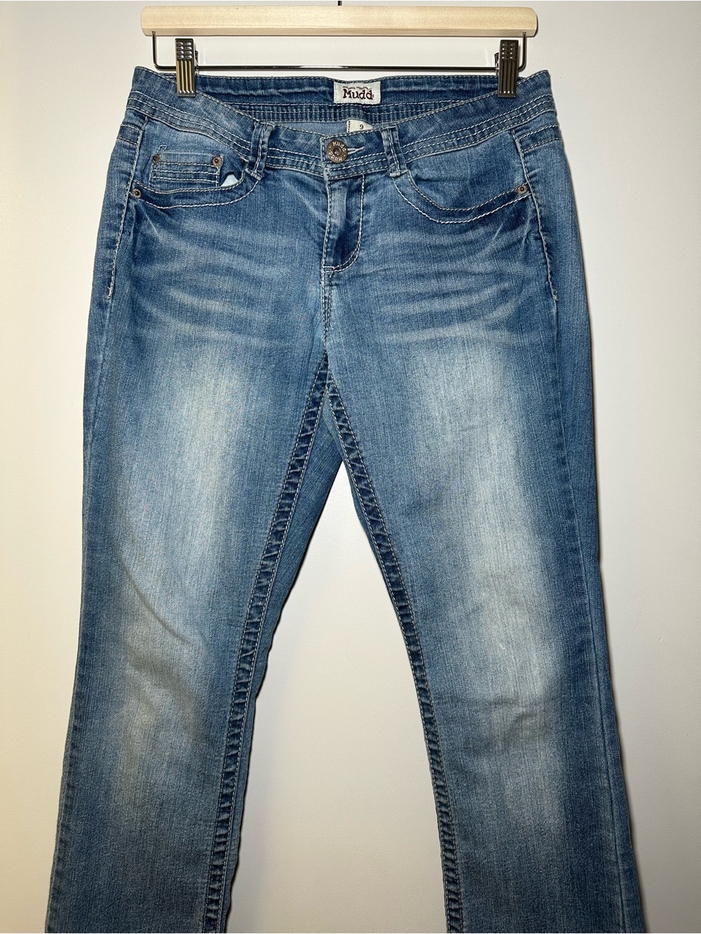 Mudd Women's Light Blue Straight-Leg Jeans